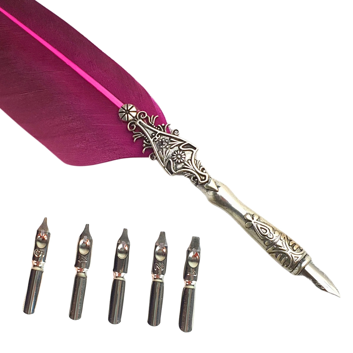 Caneta Tinteiro Simples Pena Rosa Caneta Tinteiro Simples Pena Rosa